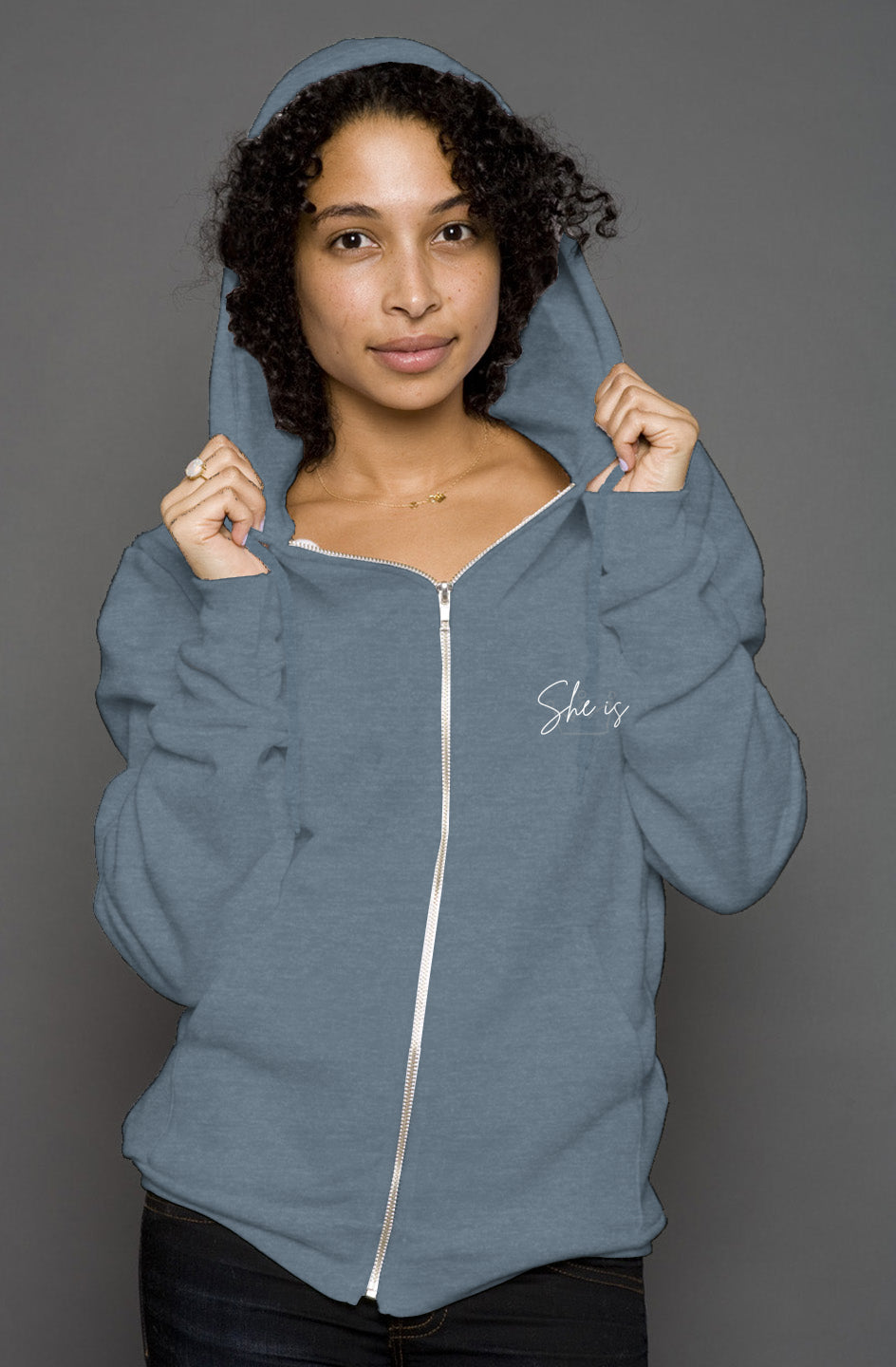 She Is | DIGNIFIED | 'Zip Hoody'