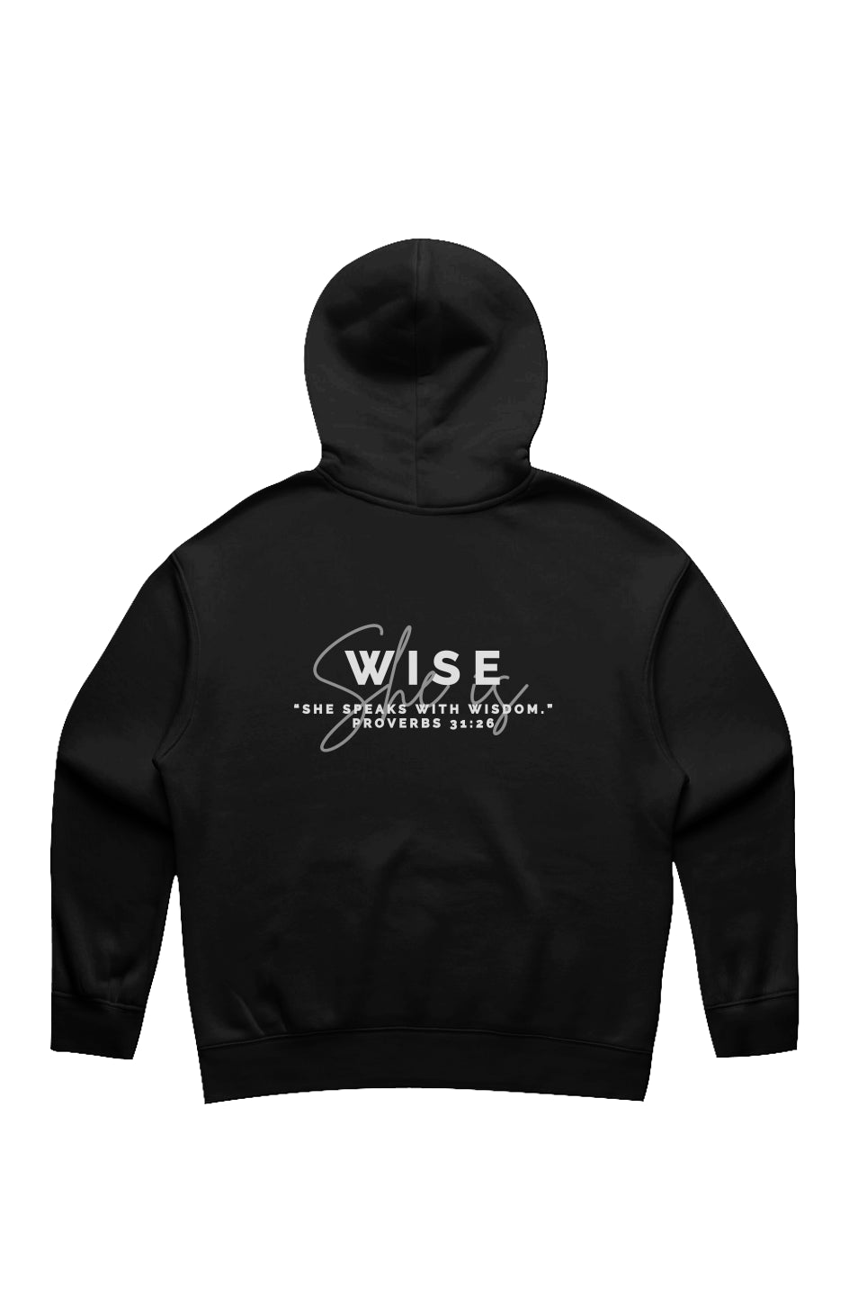 She Is | WISE | Relaxed Hoodie (back design)