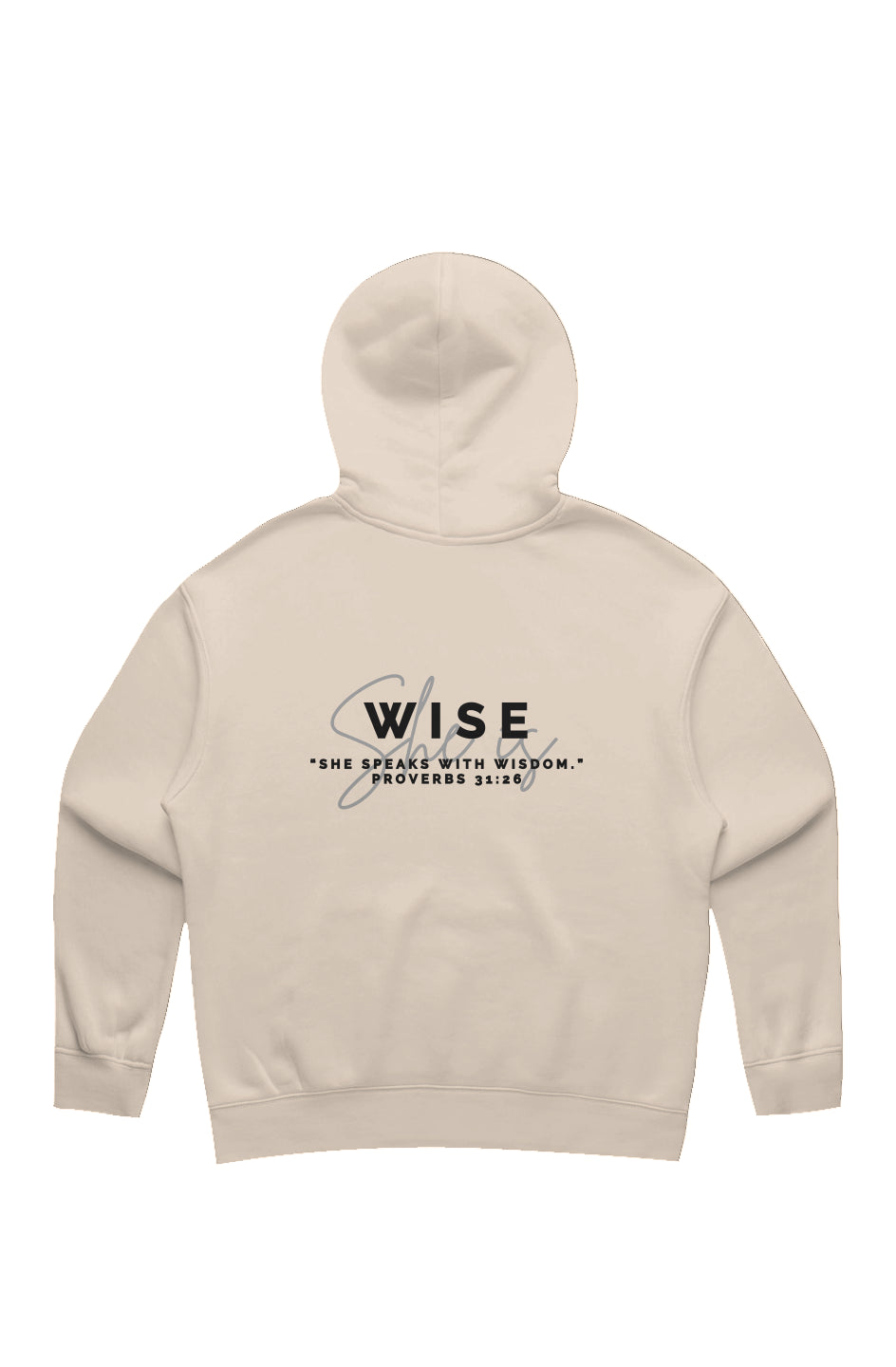 She Is | WISE | Relaxed Hoodie (back design)