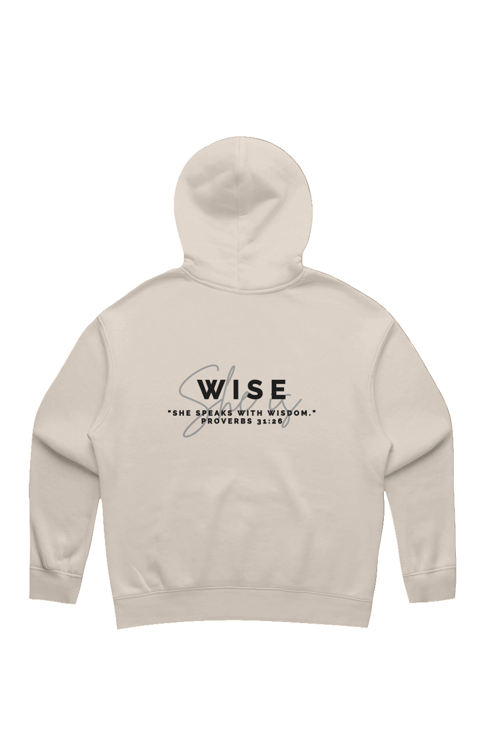 She Is | WISE | Relaxed Hoodie (back design)