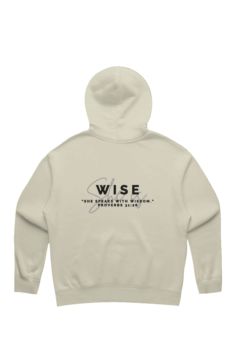 She Is | WISE | Relaxed Hoodie (back design)