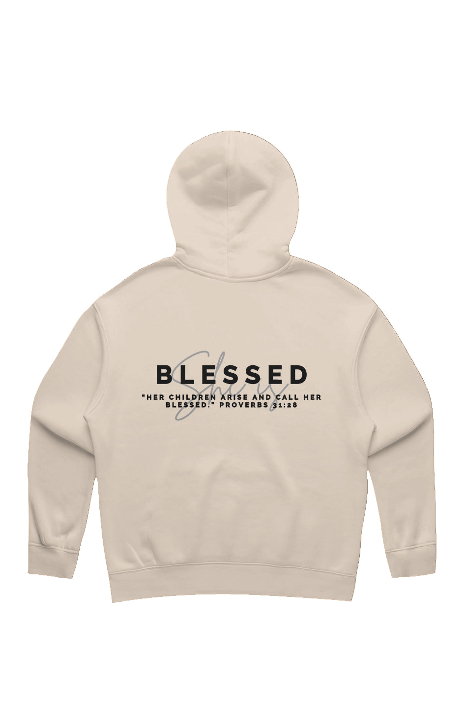 She Is | BLESSED | Relaxed Hoodie (back design)