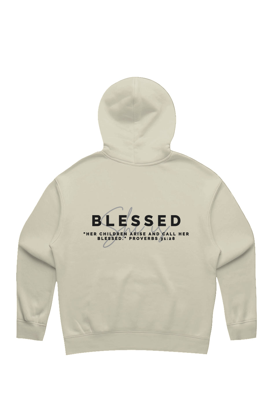 She Is | BLESSED | Relaxed Hoodie (back design)