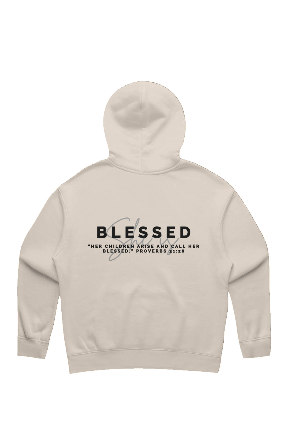 She Is | BLESSED | Relaxed Hoodie (back design)