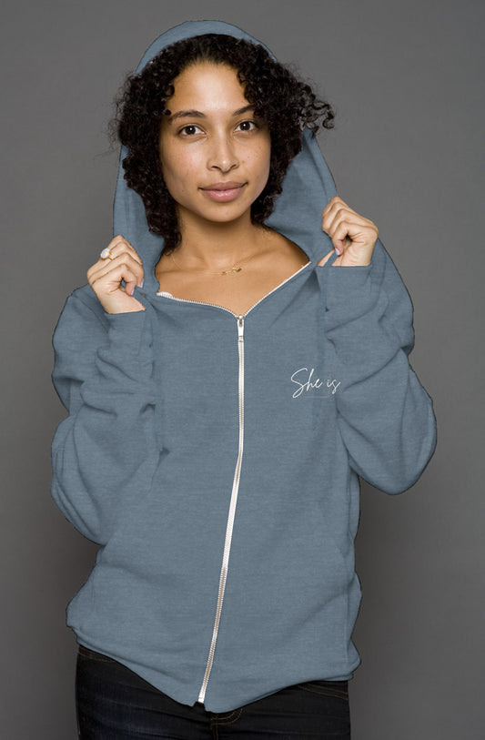 She Is | DIGNIFIED | 'Zip Hoody'