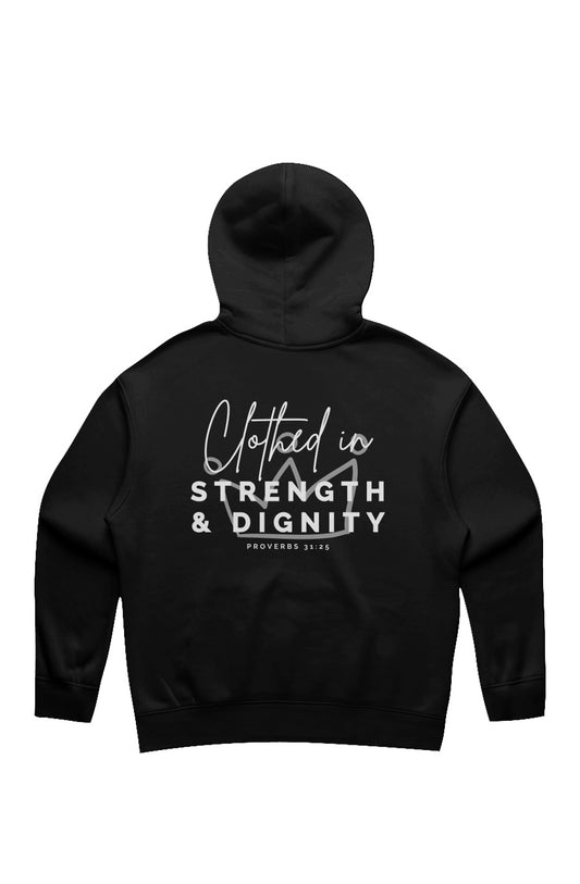 Clothed in Strength & Dignity | Relaxed Hoodie (back design)