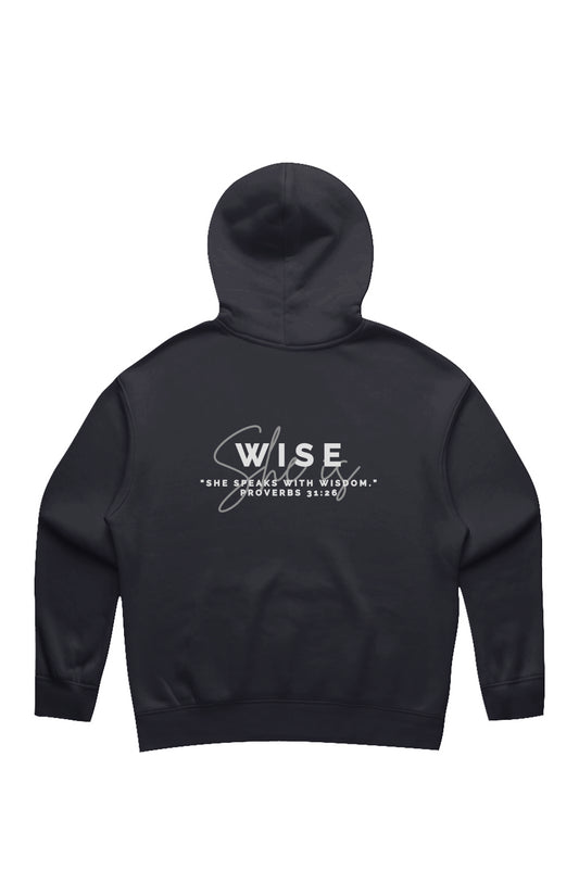 She Is | WISE | Relaxed Hoodie (back design)