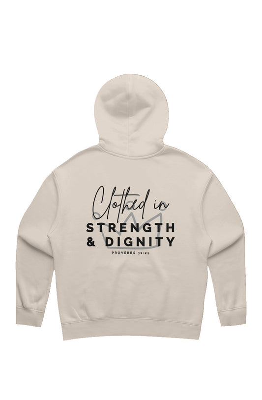 Clothed in Strength & Dignity | Relaxed Hoodie (back design)